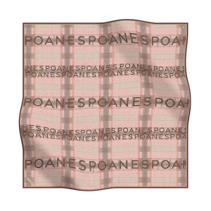 Poanes Ekose Desenli Twill İpek Eşarp