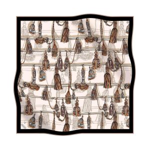Poanes Püskül Desenli Twill İpek Eşarp
