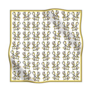 Poanes Baykuş Desenli Twill İpek Eşarp